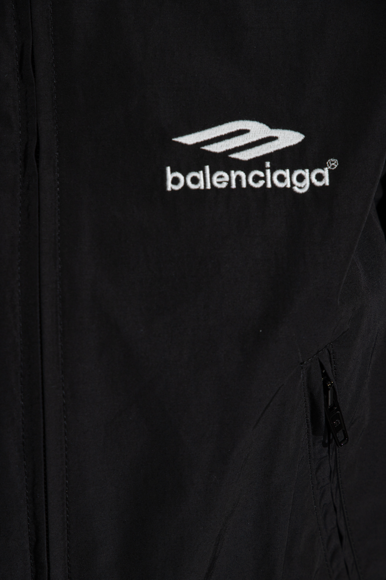 Black Jacket with logo Balenciaga - check-pattern track